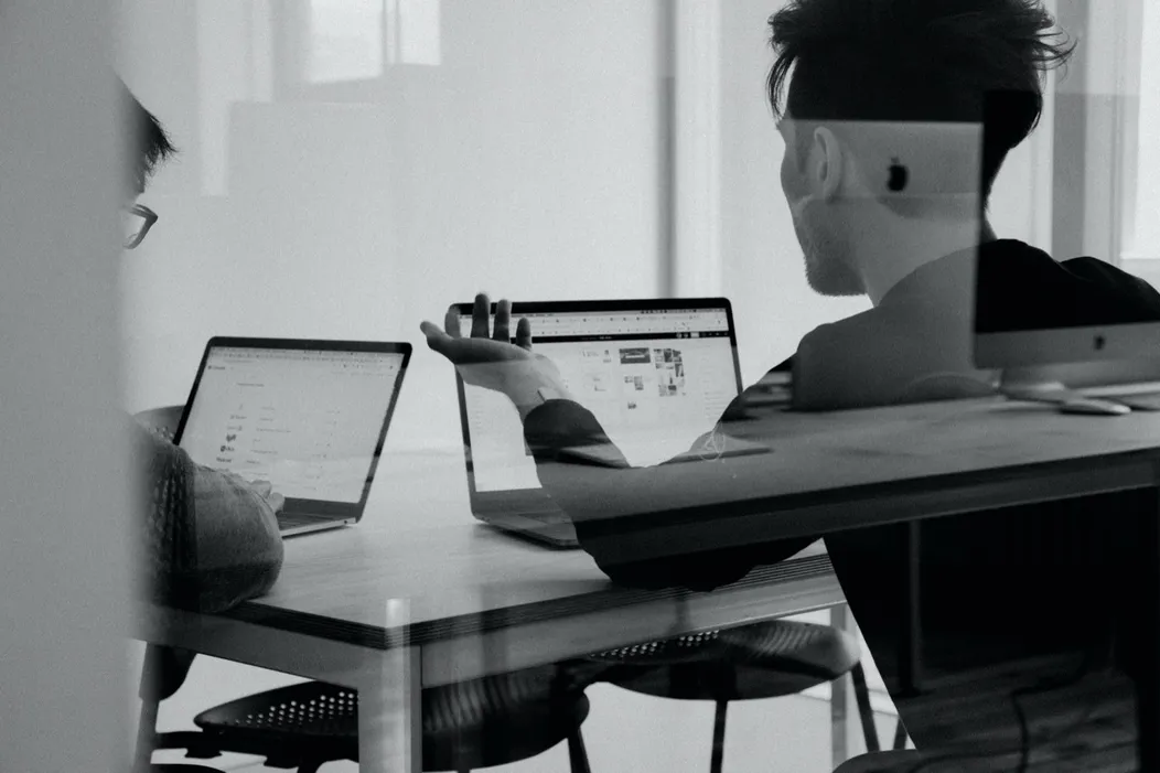 Team working at a desk
